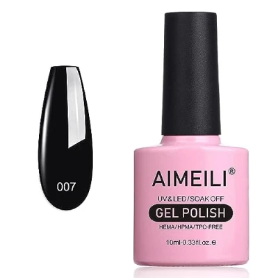 Afbeelding van AIMEILI Gel Nagellak UV LED Gellack Soak Off Polish Zwart Blackpool (007) 10ml