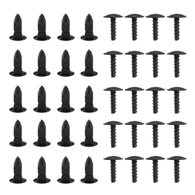 Afbeelding van 20x Auto Wiel Boog Voering Bevestigingsmiddel Clip Kits T25 Torx Hoofd Montage Schroeven N90775001 &amp; Bijpassende Insert Grommets N90821401