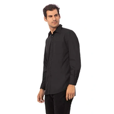 Afbeelding van Uniform Works unisex overhemd lange mouw zwart XL
