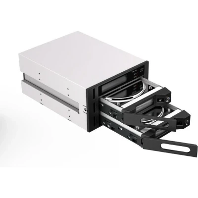 Afbeelding van Raidon iR2622 interne RAID behuizing voor 2x SATA HDD/SSD, 2,5 inch/3,5 inch, 0/1, display, draagsysteem, ventilator, RS 232, inbouw in 5,25 inch