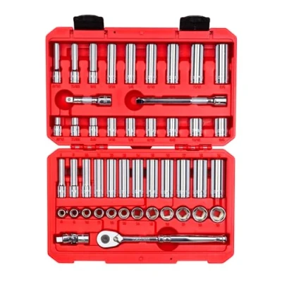 Afbeelding van TEKTON 3/8 inch aandrijving 6 punts socket en ratel set, 46 delig (5/16 3/4 inch, 8 19 mm) SKT15301