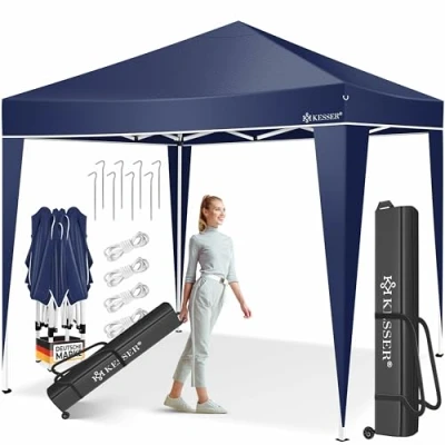 Afbeelding van KESSER® Partytent 3x3m Paviljoen Easy Pop Up Feesttent met Draagtas Vouwtent Waterdicht en UV bescherming 50+ Vouwpaviljoen Opvouwbaar, Blauw
