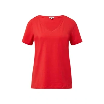 Afbeelding van s.Oliver MIT Vausschnitt Tshirt basic, Dames, Maat: 42, Rot