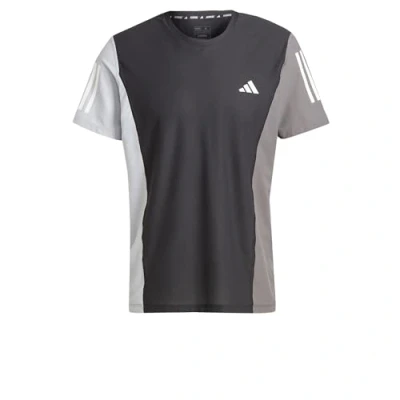 Afbeelding van adidas Performance OWN THE RUN Sport Tshirt Black halo silver grey five, Heren, Maat: Small, five