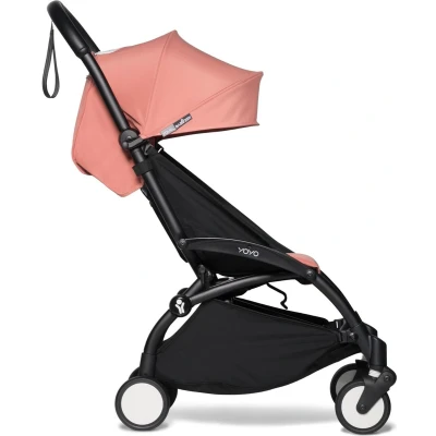 Afbeelding van BABYZEN YOYO2 Kinderwagen (kinderwagenframe Black en 6+ Textile Set Ginger) met riem, rugleuning, verkapbeugel, schouderriem, opbergtas, zitkussen bijpassende kap