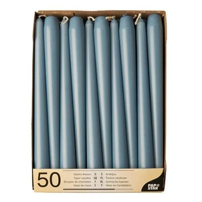 Afbeelding van Papstar Kroonluchter kaarsen Ø 2,2 cm, 25 cm arctisch blauw 88342 puntige houderkaarsen, 50 stuks