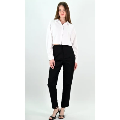 Afbeelding van YesMooi Rechte Broek met Hoge Taille Zwart L (40)