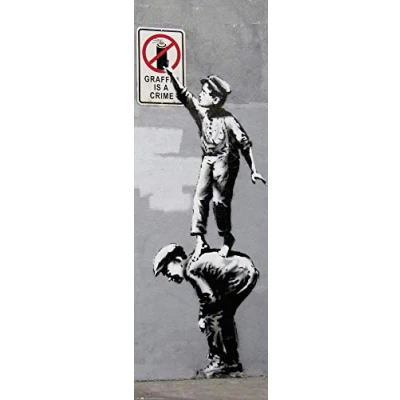 Afbeelding van Poster Brandalised Grafitti is a Crime 53x158cm
