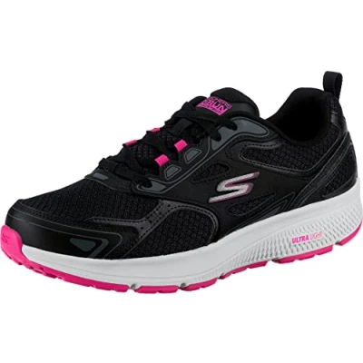Afbeelding van Skechers Performance GO RUN Consistent LACE UP Hardloopschoenen neutraal, Dames, Maat: 38, Black/pink Leer en textiel