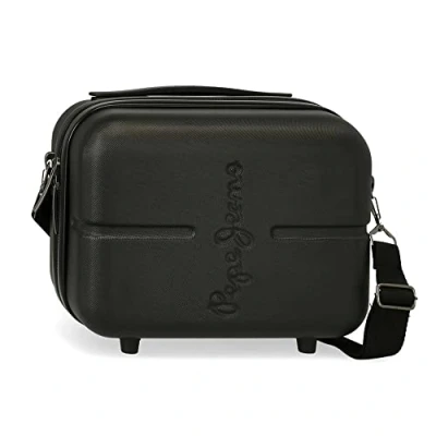 Afbeelding van Pepe Jeans Highlight toilettas, aanpasbaar, met schoudertas, zwart, 29 x 21 15 cm, stijf, ABS 9,14 l