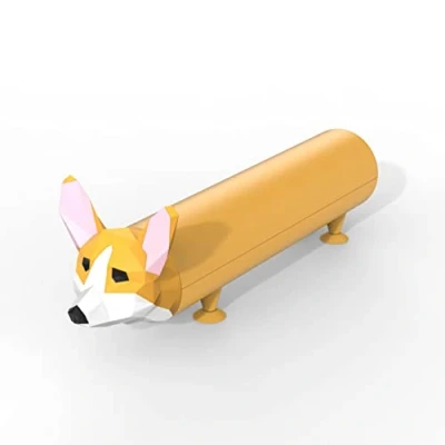 Afbeelding van Power Pet Externe noodaccu, draagbare oplader voor smartphone, capaciteit 4800 mAh, laadt 2 batterijen, zacht in aanraking, snel opladen A, design Corgi