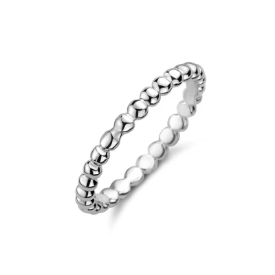 Afbeelding van Zilver Gerhodineerde Aanschuifring bolletjes 1332452 17.75 mm (56)