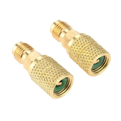 Afbeelding van Aupoko R410A Rechte Swivel Adapter, Mini Split Adapter met 5/16&quot; SAE Vrouwelijk x 1/4&quot; Mannelijke Snelkoppelingen Draad, Past voor HVAC Airconditioner Systeem 2 PC