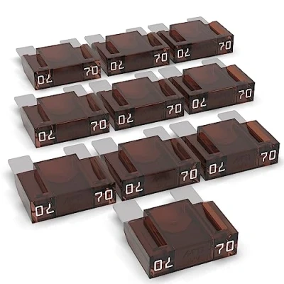 Afbeelding van Auprotec Maxi Platte stekkerzekering van 20 80 A, steekzekering, smeltzekering, selectie: 70 bruin, 10 stuks