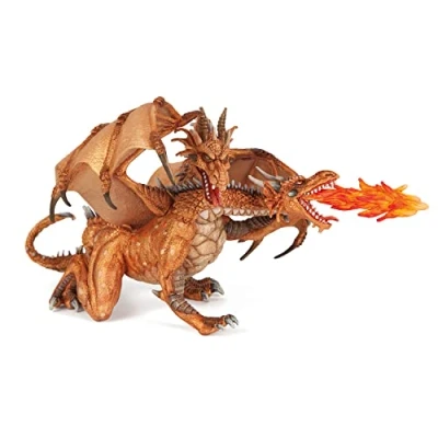 Afbeelding van Speelfiguur Fantasie Draak Tweekoppig Goud