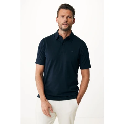 Afbeelding van Mexx Kevin Basic Single Jersey Polo Slim Fit Mannen Navy Maat L