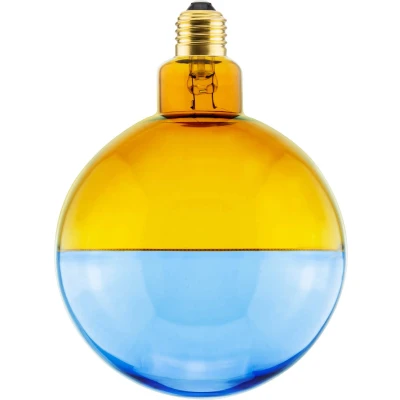 Afbeelding van Segula LED globe Illusion, E27 G145 blauw/amber 6W 1.900K dimbaar