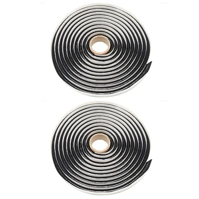 Afbeelding van QWORK® 2 st Butyl Rond Koord Zwart, 9.5mm dia x 4 m, voor Auto Vrachtwagen Koplamp Raam Deur Voorruit