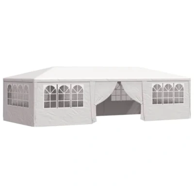 Afbeelding van vidaXL Partytent met Zijwanden Professioneel Feesttent Paviljoen Tuintent Zonwering Zonnescherm Zonneluifel Prieel Luifel Tuinprieel 90 g/m² 4x9 m Wit