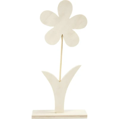 Afbeelding van Creativ Company Houten Bloem met Voet, 26cm
