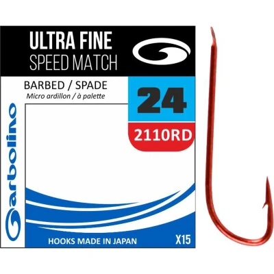Afbeelding van Garbolino Ultra Fine Speed Match Red Barbed Spade (15 pcs) Maat : 24
