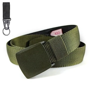 Afbeelding van BLAINDERS Anti diefstal riem voor op reis, met geheime zak ritssluiting aan de binnenkant, geen luchthaven, verkrijgbaar in 6 kleuren, gratis karabijnhaak als cadeau., Groen, L