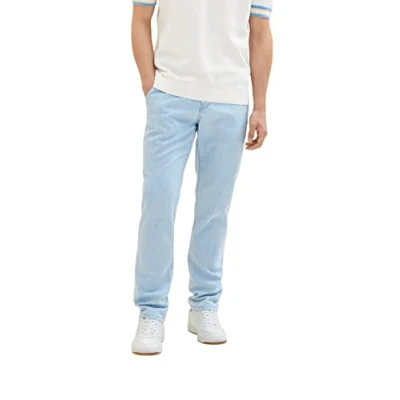 Afbeelding van TOM TAILOR Heren 1036291 Josh Regular Slim Jeans, 10112 Clean Light Stone Blue Denim, 33W / 32L, 32L