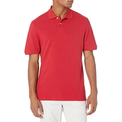Afbeelding van Amazon Essentials Men&#039;s Poloshirt van piqué katoen met slanke pasvorm, Rood, S