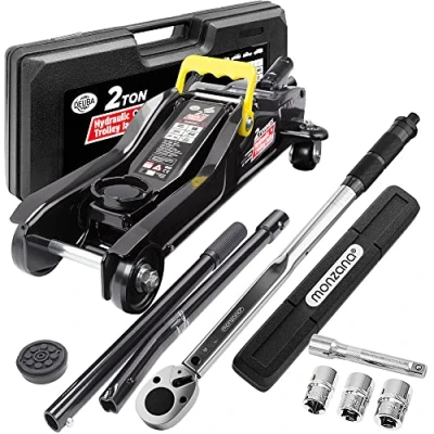 Afbeelding van Deuba Hydraulische Krik 2 delige Set incl. Rubber Pad Momentsleutel 1/2&quot;40 210Nm
