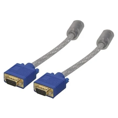 Afbeelding van Tecline S VGA mm 2m (D Sub), Sub) Blauw, Grijs kabel (2m, mannelijk, Goud)