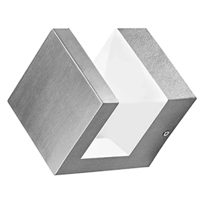 Afbeelding van Ledvance armatuur 9w 600lm 3000k cri80 89 80graden ip44 wit opbouw beh rvs look hxbxl 100x100x125mm 4058075477896