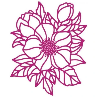 Afbeelding van Gemini Elements Large Floral Outline snijmal Hellebores