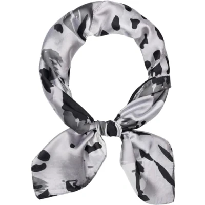 Afbeelding van styleBREAKER Dames halsdoek met luipaard tropisch patroon, doek vierkant, vierkante kleurrijk, hoofddoek 01016232, grijs/zwart, Eén maat