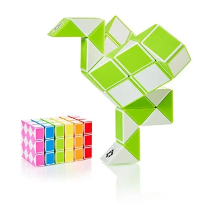 Afbeelding van CUBIDI® Magic Snake Original 36 blokken, groen, puzzelspel voor kinderen en volwassenen, ideaal als cadeautje kinderverjaardag, gastgeschenken of kleine cadeaus