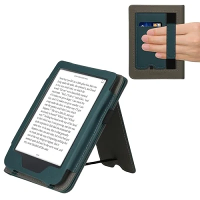 Afbeelding van kwmobile E reader hoesje compatibel met Kobo Clara 2E Ereader case van kunstleer cover in petrol