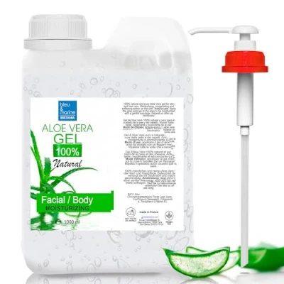 Afbeelding van 100% Natuurlijke Aloë Vera gel Concentrate Spaarpakket 1000 ML Jerrycan met pomp Conditioner Haargel After Sun na het scheren Hydraterende voor gezicht en lichaam