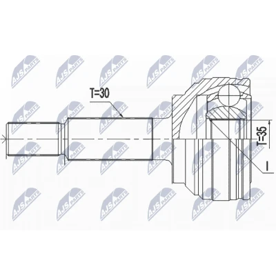 Afbeelding van Homokineet reparatie set, aandrijfas NTY NPZ CH 034