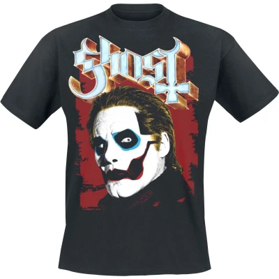 Afbeelding van Ghost Pop Art Papa 4 T shirt zwart XL Katoen Band merch, Bands, Duurzaamheid