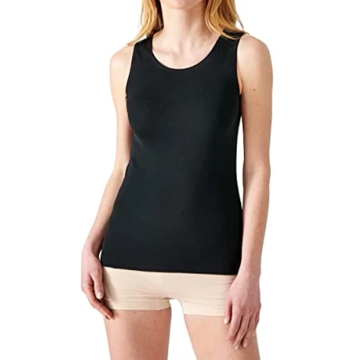 Afbeelding van Damart Tanktop met fijne ribstof, zwart., M
