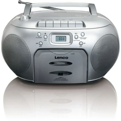 Afbeelding van Lenco SCD 420SI Portable stereo FM Radio CD Cassettespeler Silver