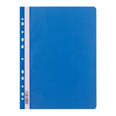Afbeelding van D.RECT snelhechter Lux PP A4 met perforatie van sterke polypropyleen folie blauw