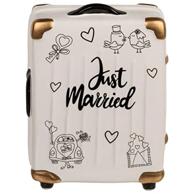 Afbeelding van Spaarpot koffer &quot;;Just Married&quot;; Original