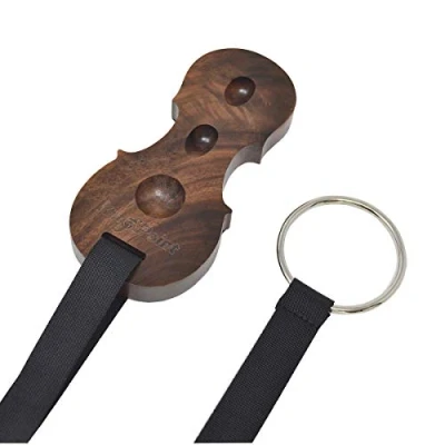 Afbeelding van Kingpoint Massief houten cello houder, anti slip stopper, ankerbescherming in vorm, 3 gaten natuurlijk hout (Black Walnut)