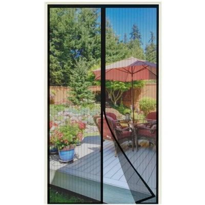 Afbeelding van DUNSOO Vliegengaas, balkondeur, magnetisch, 110 x 220 cm, insectenbescherming, deur zonder boren, eenvoudige klittenbandmontage, vliegennet, balkondeur voor woonkamer, schuifdeur,