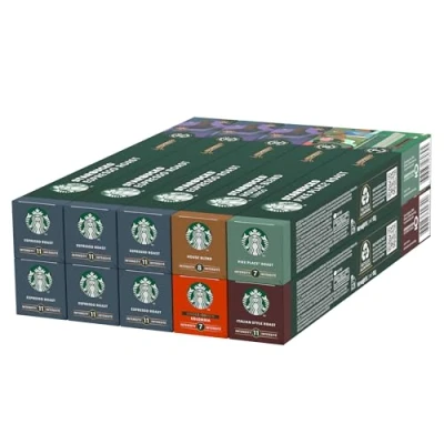 Afbeelding van STARBUCKS Espresso Roast Variety Pack by Nespresso, Koffiecapsules 10 x (100 Capsules) Amazon Exclusive