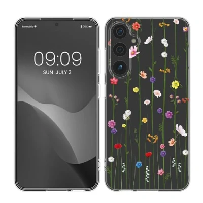 Afbeelding van kwmobile telefoonhoesje geschikt voor Samsung Galaxy A35 Hoesje smartphone in meerkleurig / transparant Wilde Bloemen Stengels design