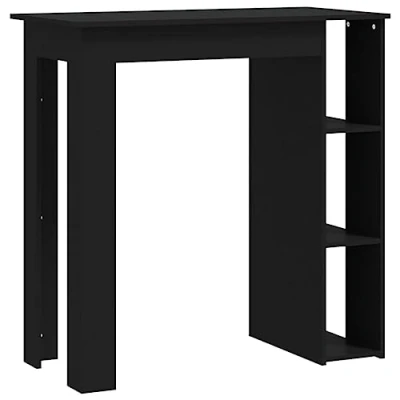 Afbeelding van vidaXL Bartafel met schap 102x50x103,5 cm spaanplaat zwart, pubtafel, bistrotafel, hoge tafel, kroegtafel, ontbijttafel, pubtafels, kroegtafels