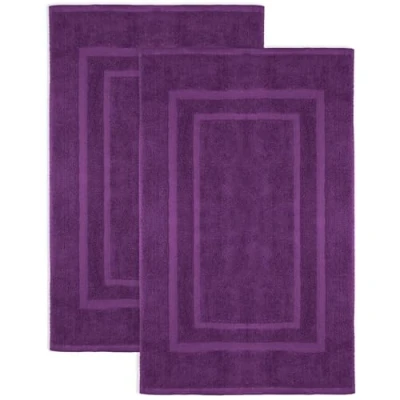 Afbeelding van NatureMark Set van 2 Badstof Badmatten, 100% Katoen, 50x80cm, Paars