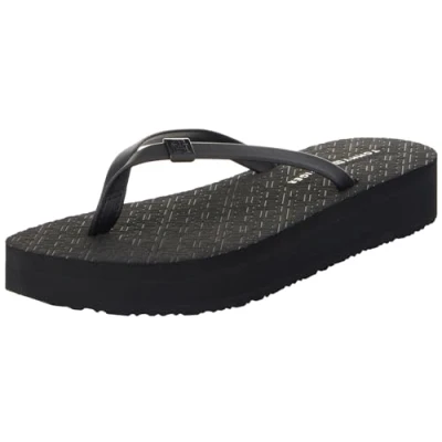 Afbeelding van Tommy Hilfiger Vrouwen Monogram Strand Sandaal Flip Flop, Zwart, 7 UK, 41 EU