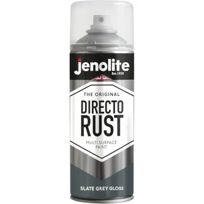 Afbeelding van JENOLITE Directorust Glansverf LEIGRIJS Multi oppervlakte spuitverf Hout, metaal, kunststof, keramiek, verroeste oppervlakken 400 ml RAL 7031